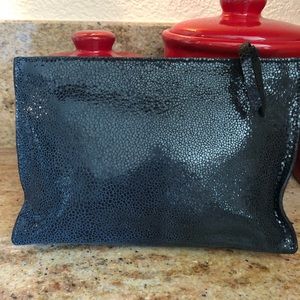 Eileen Fisher Leather/Suede Cosmetic Bag